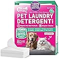Pet Laundry Detergent Safe for Dog Cat - Urine Odor Eliminator for Strong Odor, Enzyme Cleaner Destroyer, Peed Stain Remover, Pet Hair Remover for Laundry w/Dryer Sheets Feature, 80 Loads