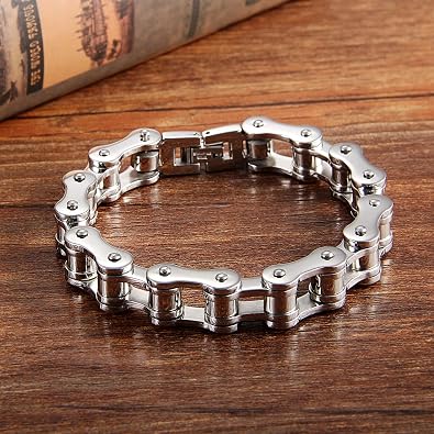 Pulsera Brazalete de Cadena de Bicicleta de acero inoxidable