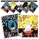 Miss Adola Swedish Dishcloths for Kitchen - 5 Pack Reusable Dish Cloths for Washing Dishes Absorbent Cute Funny Kitchen Towels Cleaning Sponge, New Cat