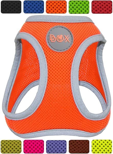 DDOXX Brustgeschirr Step-In Air Mesh reflektierend in vielen Farben & Größen für kleine, mittelgroße & große Hunde | Geschirr