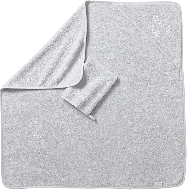 Vertbaudet Cape De Bain Gant Gris Clair 100x100 Amazon Fr Bebes Puericulture