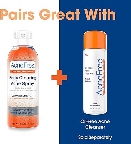 acnefree body clearing acne spray 5 oz