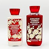 Bath and Body Works Japanese Cherry Blossom Shower Gel (10 fl oz) and Body Lotion (8 fl oz) Signature Collection (Set of 2)