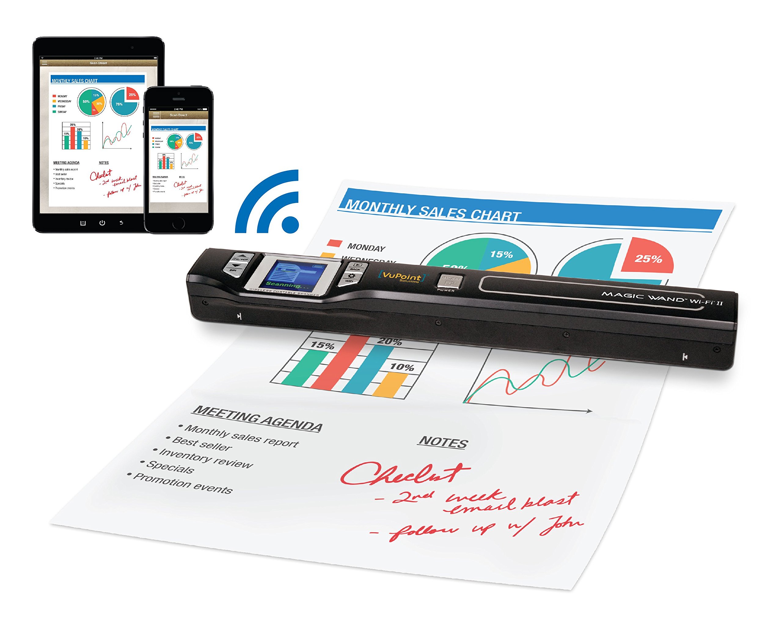 VuPoint Magic Wand Wireless Portable Scanner with Wi-Fi, PC and Mac, Mobile/ Portable PDSWF-ST47-VP