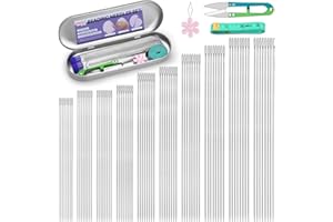 100 Pcs Beading Needles, Size 10-12 Extra Straight Fine Seed, Beading Supplies with Scissors, Threaders Beading Needles for S