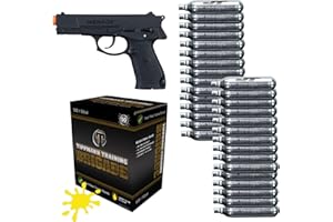 Tippmann Menace 50cal Paintball Pistol Bundle with 7rd Mag, 30ct 12g CO2 Cylinders and 500ct Paintballs