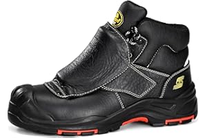 SAFETOE Welding Boots for Men Composite Toe Safety Boots with Metatarsal Protection Fire Resistant Welding Boot 300℃ Heat Res