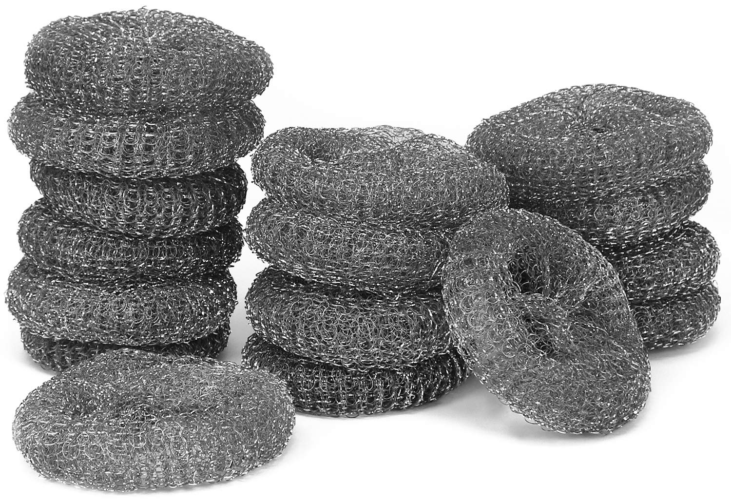 COM-FOUR® 16x Pot cleaner - Steel wool - Sponge - Cleaning wool - Scouring sponge for cleaning - Oven cleaning brush wire - Magic easer sponge (16 pieces of metal cleaner)