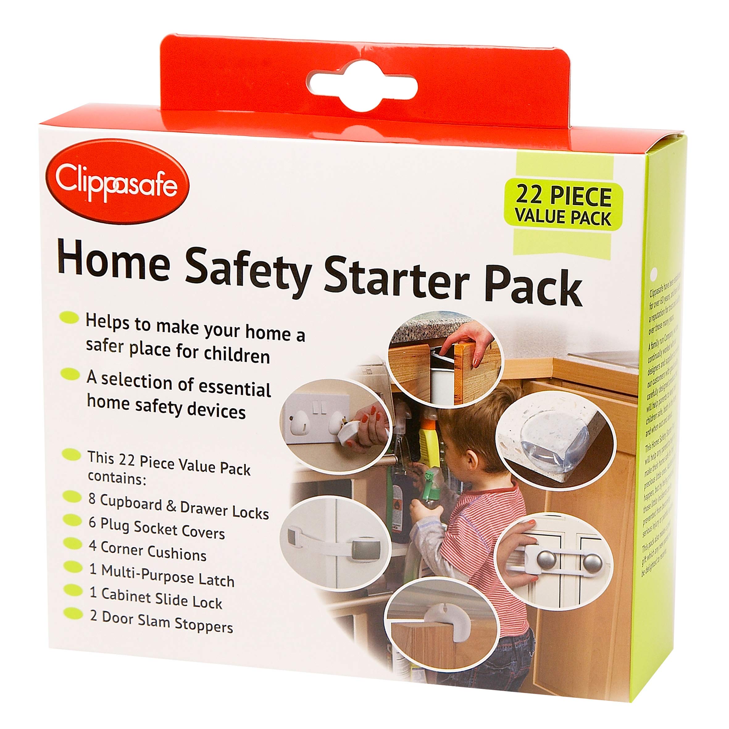 Clippasafe Home Safety Starter Pack, 22-Piece