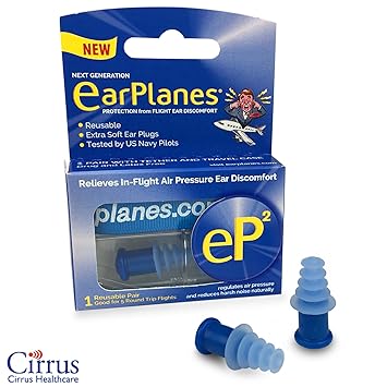 EarPlanes eP2 Ohrstöpsel, wiederverwendbar, 1 Paar