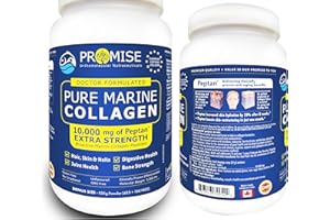 525gm (18.5oz) Hydrolyzed Marine Collagen Peptides – Unflavored, Non-GMO, Supports Healthy Skin, Nail, Hair & Joints, Made in