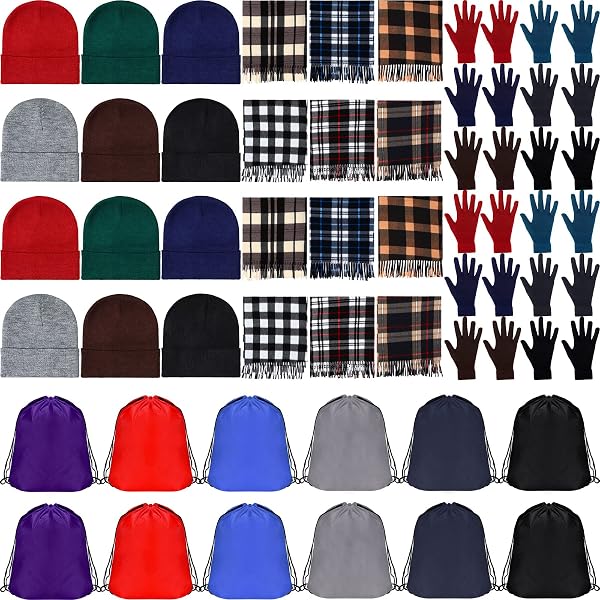 48 PCS Winter Hat Glove Scarf Set for Women Men Unisex Bulk  display picture 3