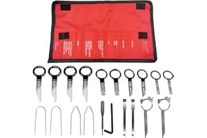 SHMZK 20 PCS Radio Removal Tool Kit, Professional Stereo CD Player Radio Removal Keys Tool Kit, Portable Stereo DVD Navigatio