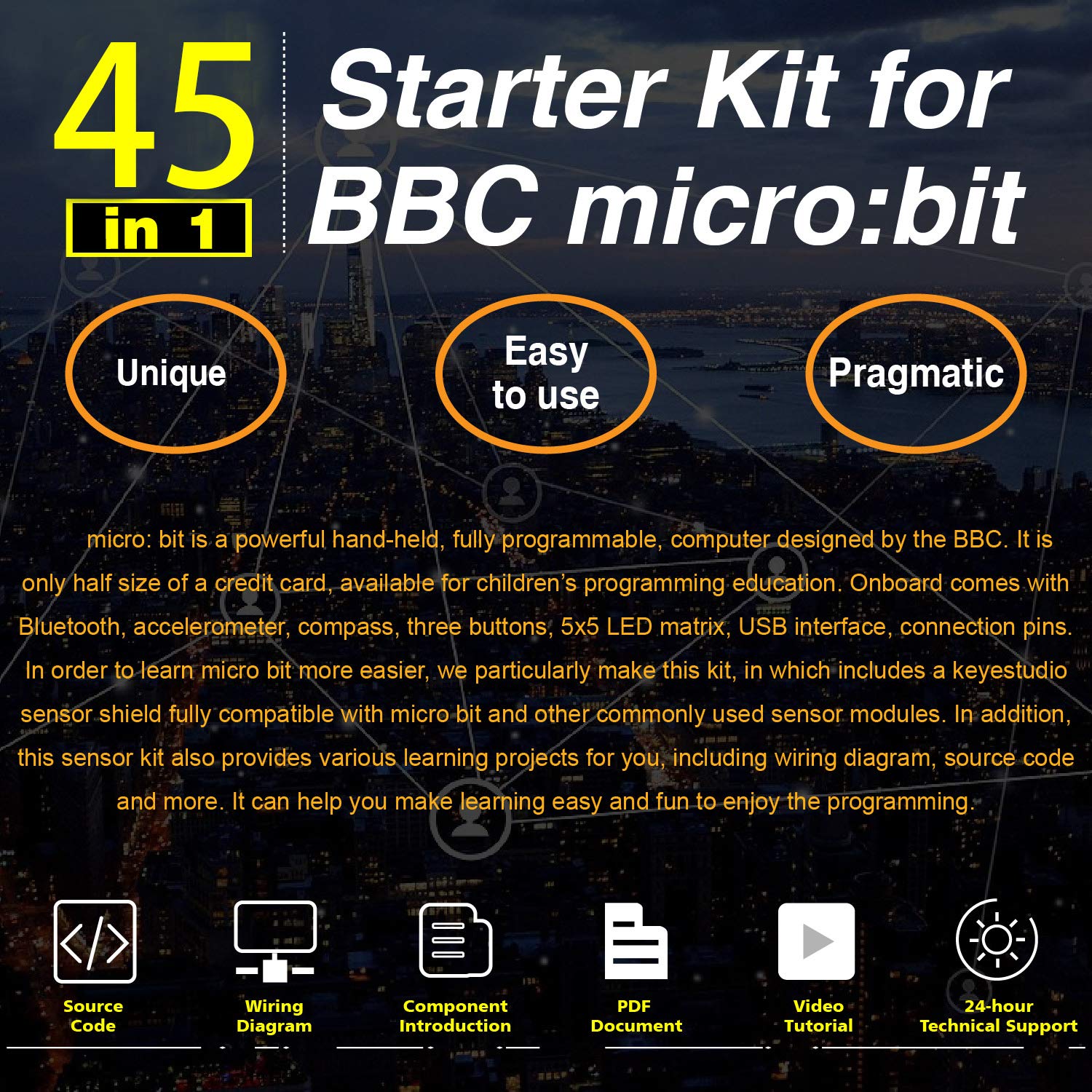 Mua KEYESTUDIO 45 Sensors Starter Kit for BBC Microbit V2.2 V2 V1.5 ...