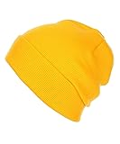 RufnTop Thick Plain Knit Beanie Slouchy Cuff