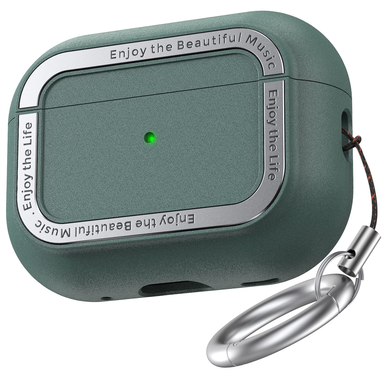 TRONWIN Case for Airpods Pro 2, Protective Cover with Smart-Design, Supports Wireless Charging, Compatible with Apple Airpods Pro 2nd Generation (Pine Green)
