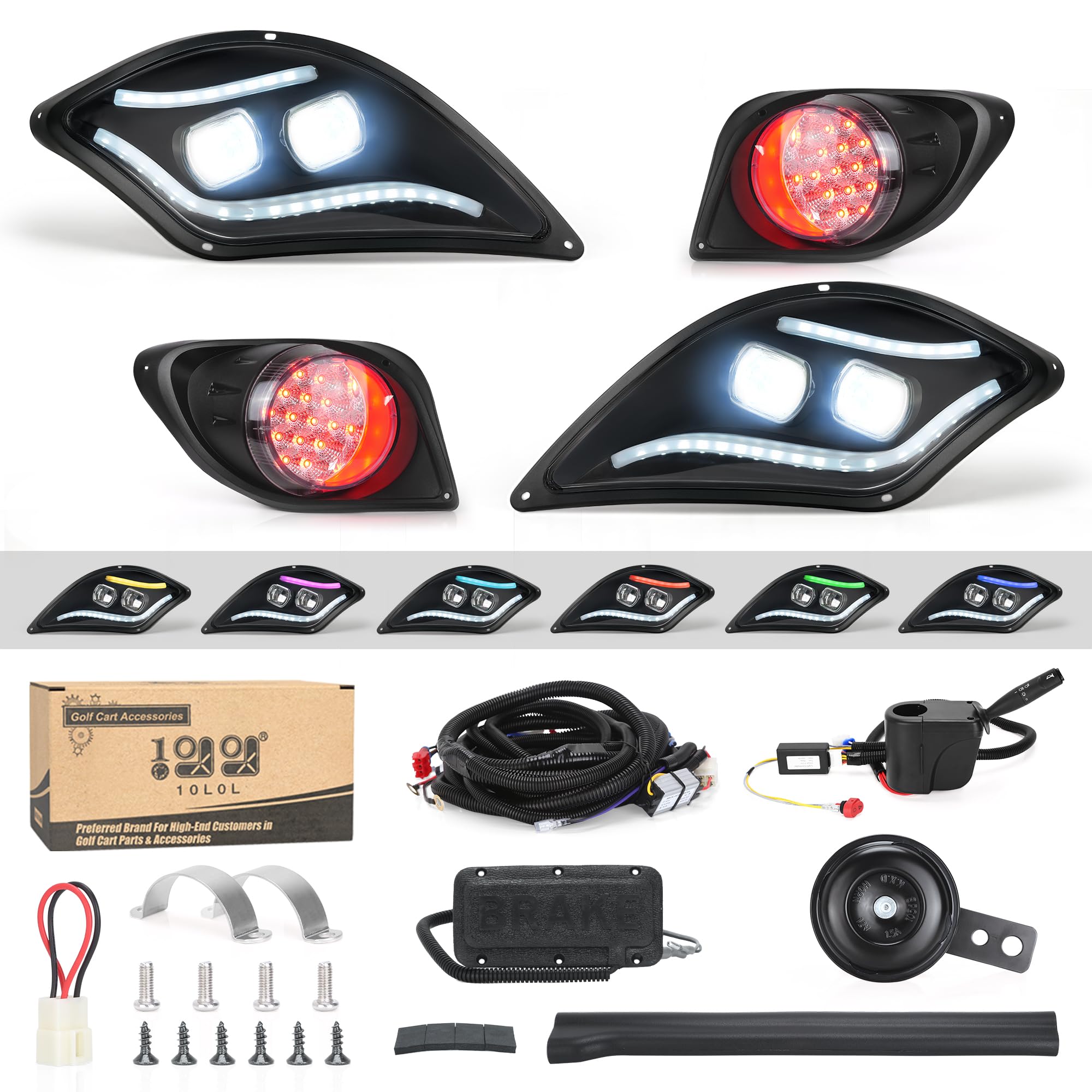 Photo 1 of 10L0L Golf Cart Light Kit for Yamaha Drive 2 (2017-Up) - 12V/36V/48V Plug & Play Headlight with Built-in DC Converter, APP Control, RGB, DRL, Turn Signals, Brake Lights & Horn