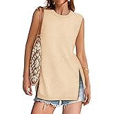 Yousify Women's Summer Tank Tops Crew Neck Sweater Vest 2025 Casual Sleeveless Knit Trendy Tunic Top XS-2XL