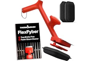 Thermomaven Grill Brush Bristle Free with 3 Replacement Brush Heads, Steam Grill Brush with Scraper, Non Metal Bristles for Cast Iron, Stainless-Steel Grates, Safe for Non-Stick Surface