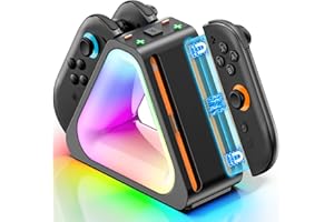Switch 2 Controller Charger, Switch 2 Charging Dock Station, 2.5H Fast Magnetic Charge with RGB Indicator, NS2 Joy-Pad Charge
