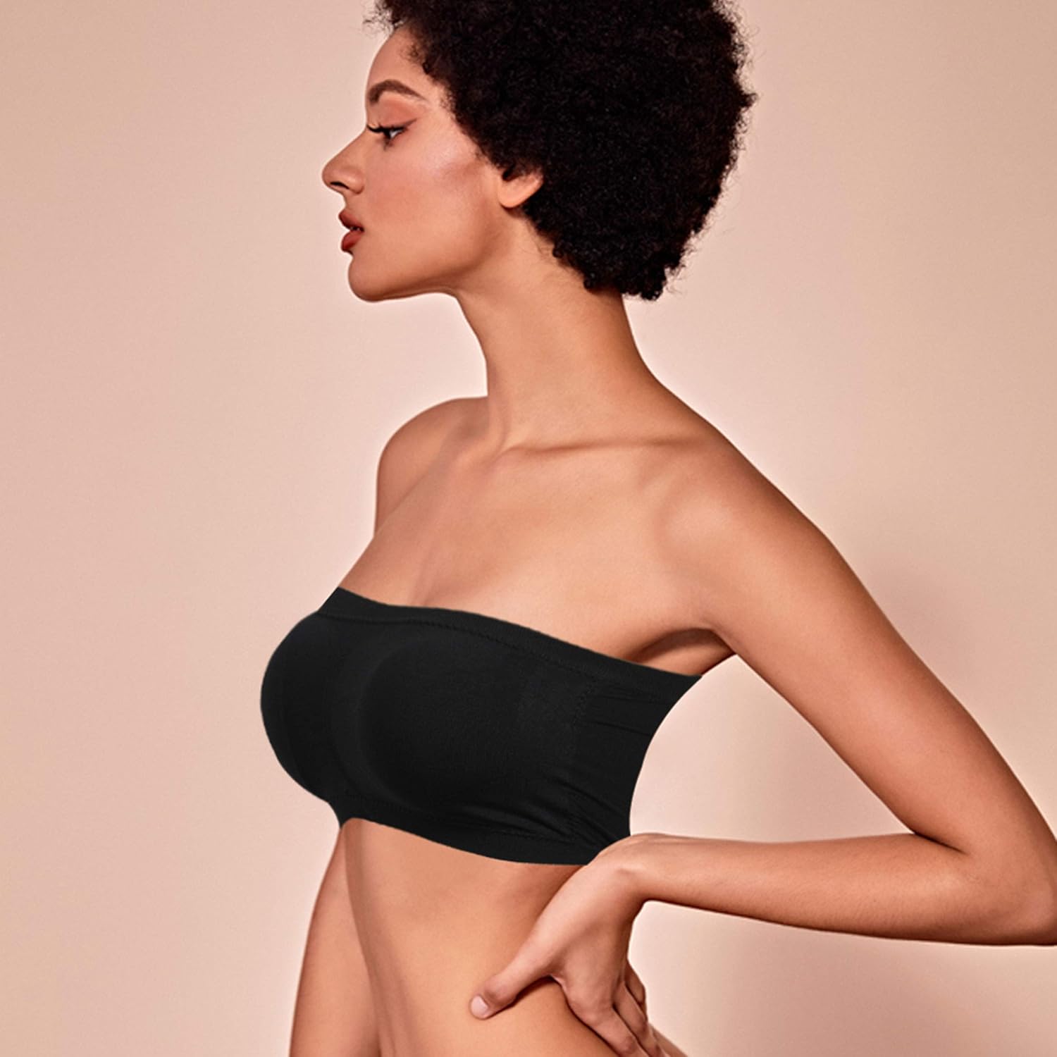 DD DEMOISELLE Women's Strapless Bralette Seamless Bandeau Stretchy Removable-Padded Bandeau Tube Top Bra 1 Pack at  Women’s Clothing store