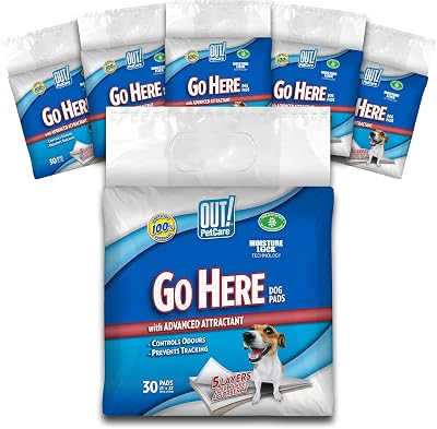 OUT! Absorbent Pet Training Pads 180 Count Moisture Lock 53x55cm