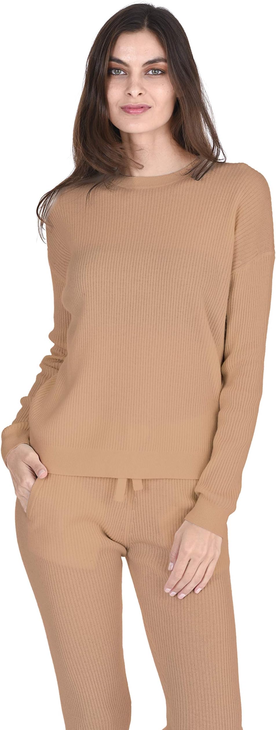 State CashmereWomen’s 100% Pure Cashmere Knitted Loungewear - Tops and Bottoms Sold Separately