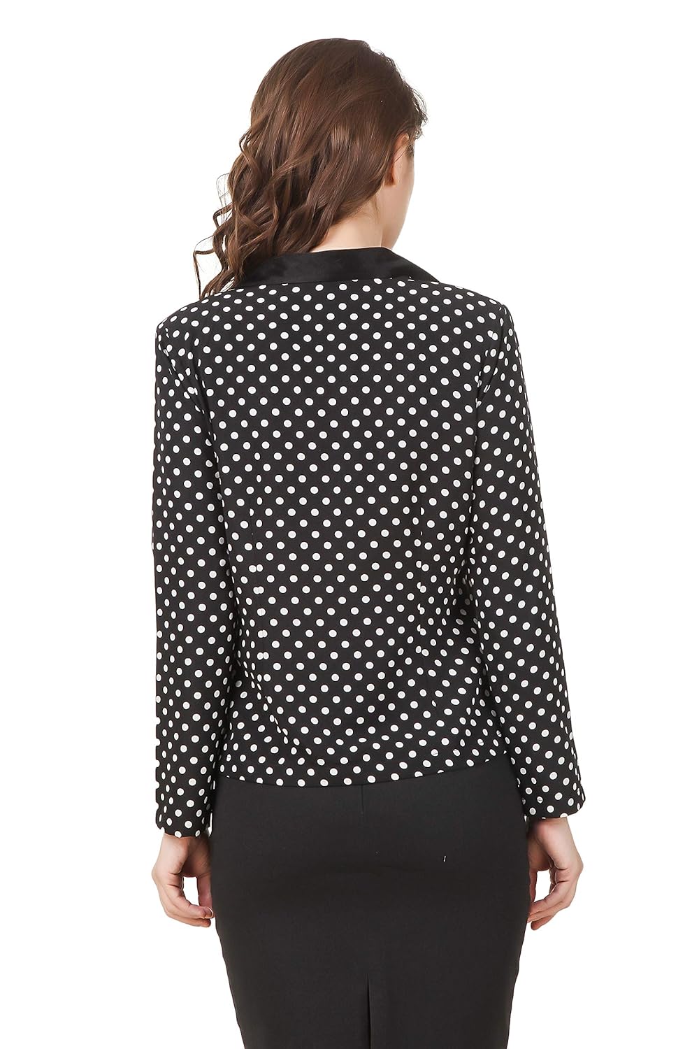 texco white polka dot summer women blazer
