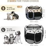 Sea Team Foldable Pet Playpen Portable Soft Pop Up Breathable Mesh view 5
