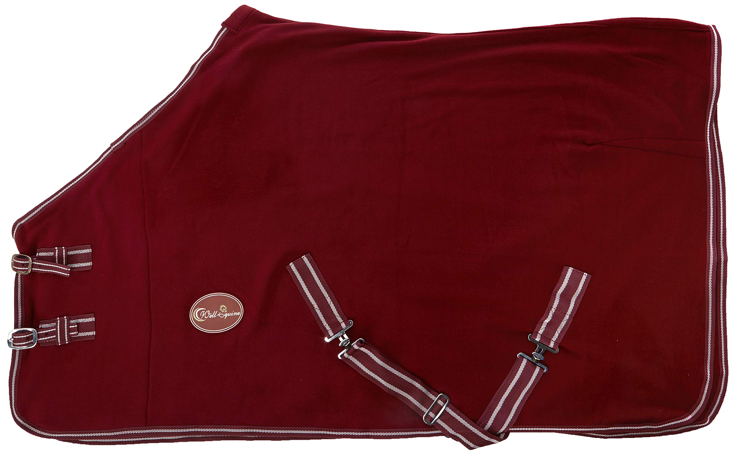 Cwell Equine TRAVEL FLEECE RUG/Cooler Standard Neck BURGUNDY Choice of Sizes (4'3")