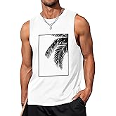 Mens Tank Tops Beach Summer Sleeveless Shirts Graphic Palm Tree Vacation Tanks Muscle Gym Tank Top