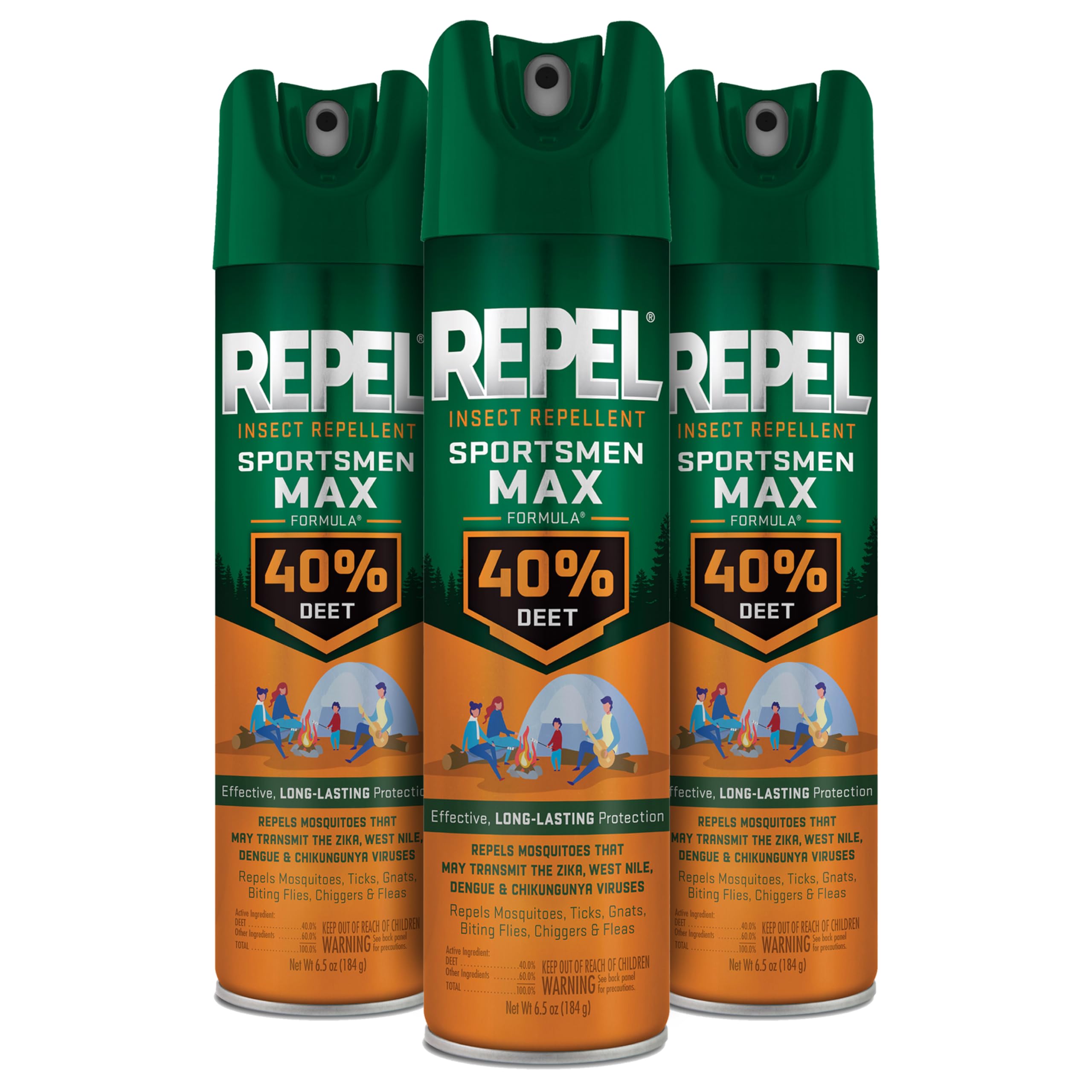 Repel Sportsmen Max Mosquito and Insect Repellent 6.5 Oz, 40% DEET, 3 Pack