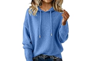 PETCDIM Cozy Cashmere Sweaters for Women Casual Long Sleeve Pullover Hoodies Plus Size Ribbed Knitted Merino Wool Sweater