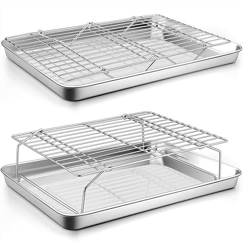 P&P CHEF Baking Sheets and Cooling Racks Set, Stainless Steel