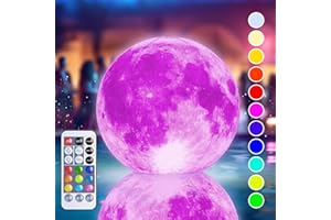 TIALLY Floating Pool Lights Solar Powered - 16" Full Moon Inflatable Solar Pool Lights That Float, Floating Pool Light Ball for Swimming Pools, Pool Party and Wedding - Pool Decorations Outdoor 1 Pack