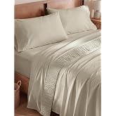 Bedsure Full Size Sheets - 4 Pieces Soft, Breathable, Cooling Bed Sheets | Hotel Luxury Bedding for Kids, Women &amp; Men, Oeko-Tex, Easy Care, Deep Pocket, Fade Resistant, Shrink Resistant, Emboss Design