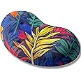 BRILA Ergonomic Memory Foam Mouse Wrist Rest Support Pad Cushion for Computer, Laptop, Office Work, PC Gaming - Massage Holes Design - Wrist Pain Relieve (Vibrant Plants)