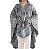 JOOJA Wearable Blanket Super Soft Feather Yarn Blanket Shawl with Pockets Fuzzy Throw Blanket TV Blanket for Adults Teens