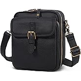 Vintage Messenger Bag,Womens Large Capacity Crossbody Leather Bags,Mini Shoulder Sling Pouch with Card Slots(6.1x3x8 inch)