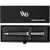 Wordsworth and Black Ballpoint Pen Black Lacquer- Stunning Luxury Pen Chrome Finish, Ink Refill, Best Gift Set for Men & Women, Refillable, Elegant, Nice Pens, Fine Point