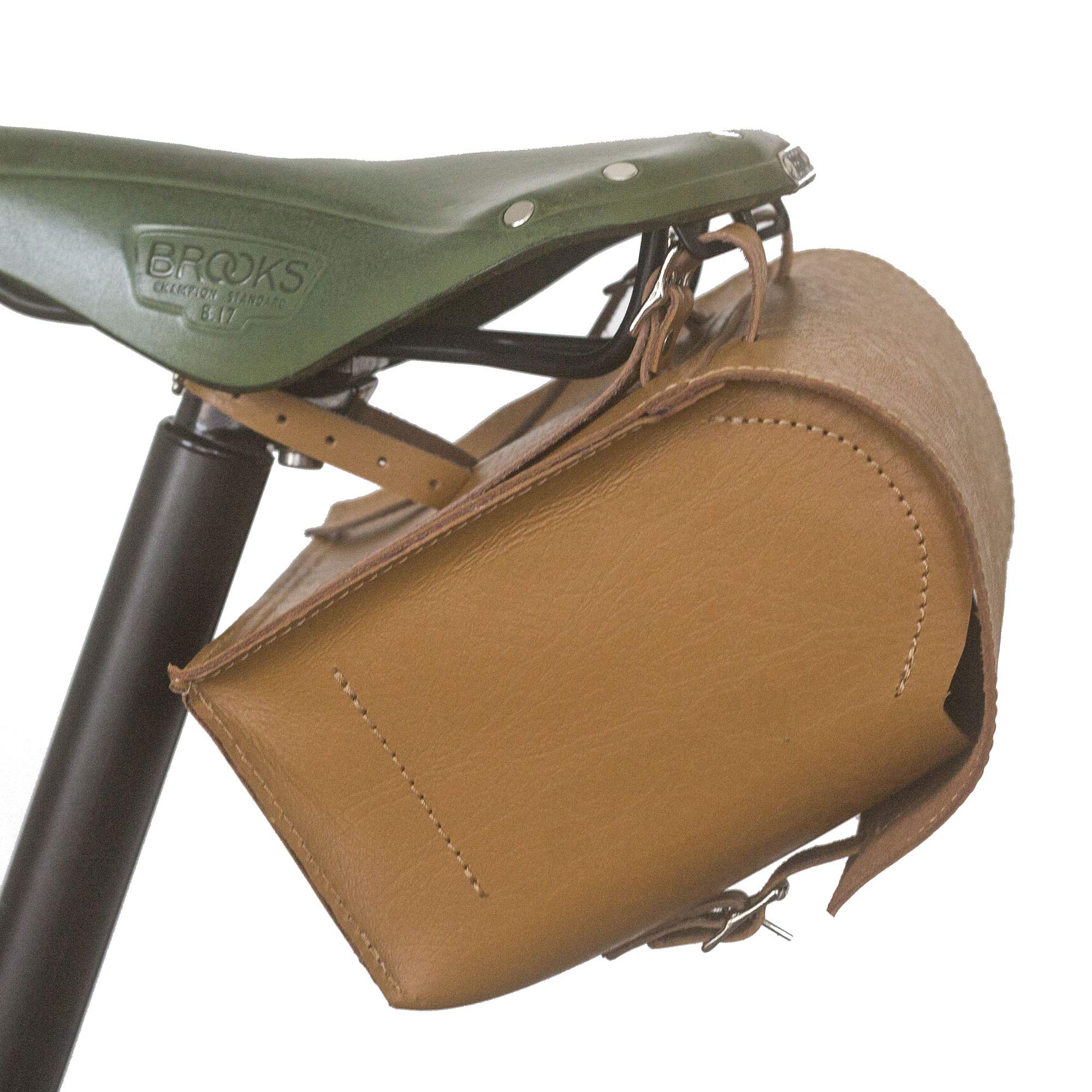 London Craftwork Large Bicycle Bag Genuine Leather Saddle/Handlebar/Frame Bag Honey TAN 23 x 19.5 x 11cm XXL-TAN