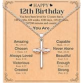 UPROMI Happy 10th/11th/12th/13th/14th/15th/16th/17th/18th/21st Birthday Gifts for Girls Her, Cross Necklace Birthday Gift Ideas