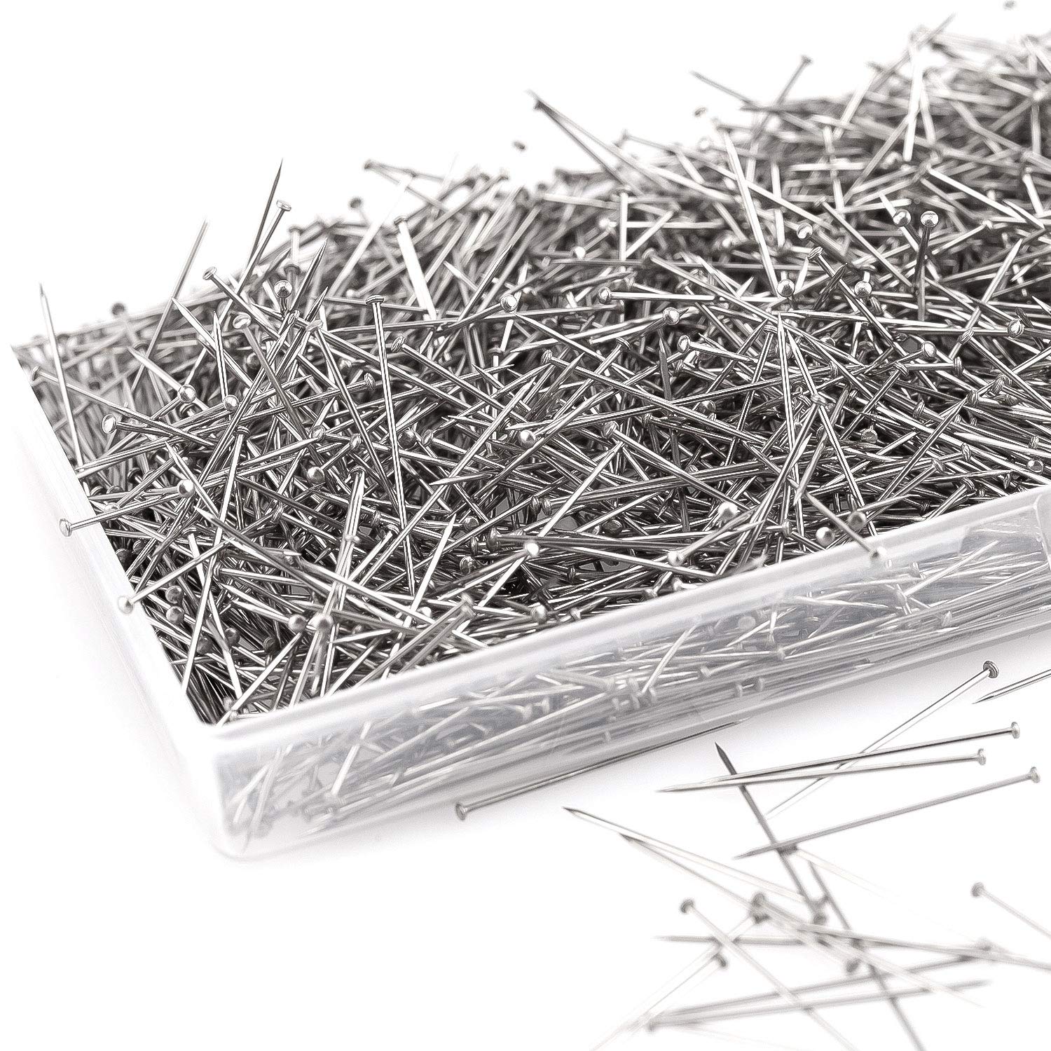 AIEX 2000 Pieces Sewing Pins Head Pins Fine Satin Pin Straight for Dressmaker Jewelry Craft Sewing Projects (1 inch)