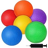 Shindel 6PCS Playground Ball with Air Pump, 5inch Inflatable Dodge Ball for Kids Indoor Outdoor