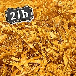 2 LB Golden Yellow Crinkle Cut Paper Shred Filler