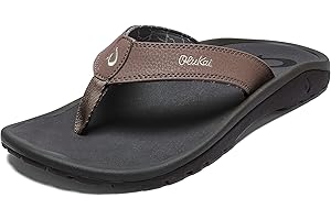 OLUKAI Ohana Men's Beach Sandals, Quick-Dry Flip-Flop Slides, Water Resistant & Lightweight, Compression Molded Footbed & Ultra-Soft Comfort Fit