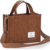 WantGor Tote Bag for Women, Corduroy Crossbody Bags Shoulder Handbag Small Satchel Hobo Bag Purse