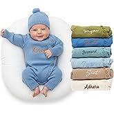 Rosanbella 100% Cotton Baby Romper Set with Personalized Embroidery | Newborn Outfit (0-1M), 12 Colors | Soft, Comfortable & Perfect for Gifts