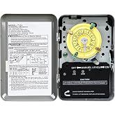 T101 Mechanical Timer Switch,120V AC SPST 40A,60Hz, Pool Pump Switch,Heavy Duty Pool Timers Outdoor,Timer for Lights HVAC Systems,24 Hour 12 ON/Off for Pump, 3 Years Warranty