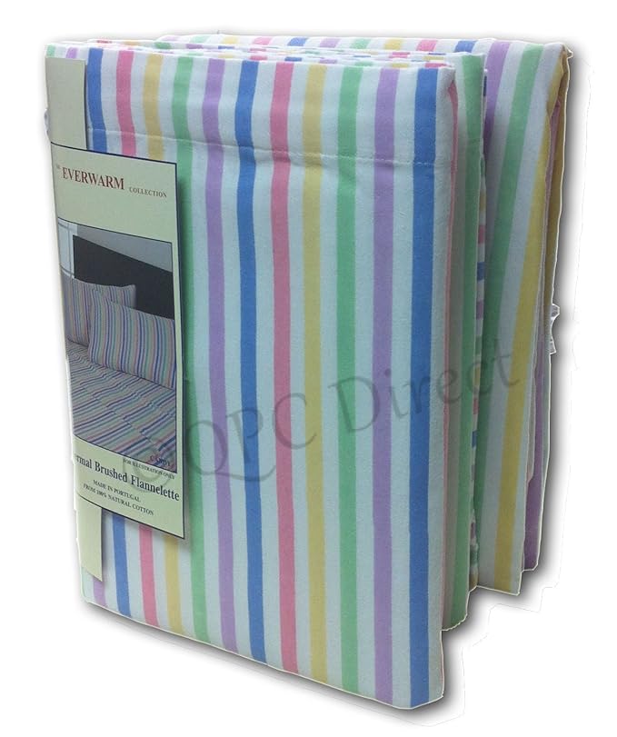 Candy Striped 100 Brushed Cotton Sheet Set DOUBLE BED stripe